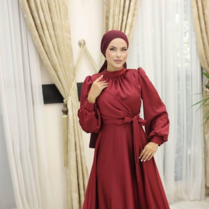 Dark Red Satin Dress