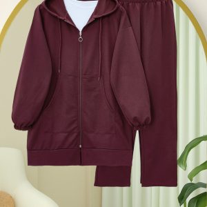 Hooded Zip-Up Loungewear Set